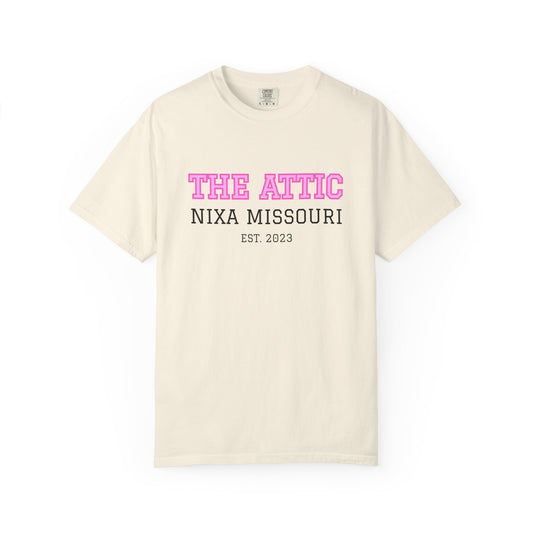 The Attic Nixa Missouri T-Shirt — Vintage Local Boutique Tee (Est. 2023)