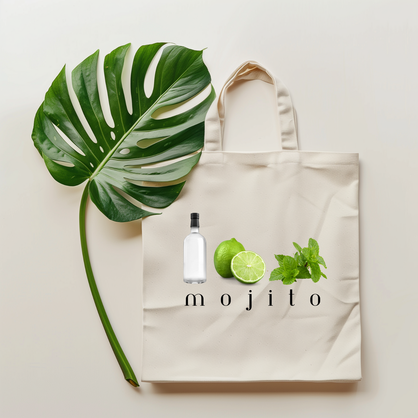 Mojito Tote Bag - Summer Vibes, Beach, Party, Gift for Cocktail Lovers, Eco-Friendly Reusable Bag, 90s, Nineties, for Her Him