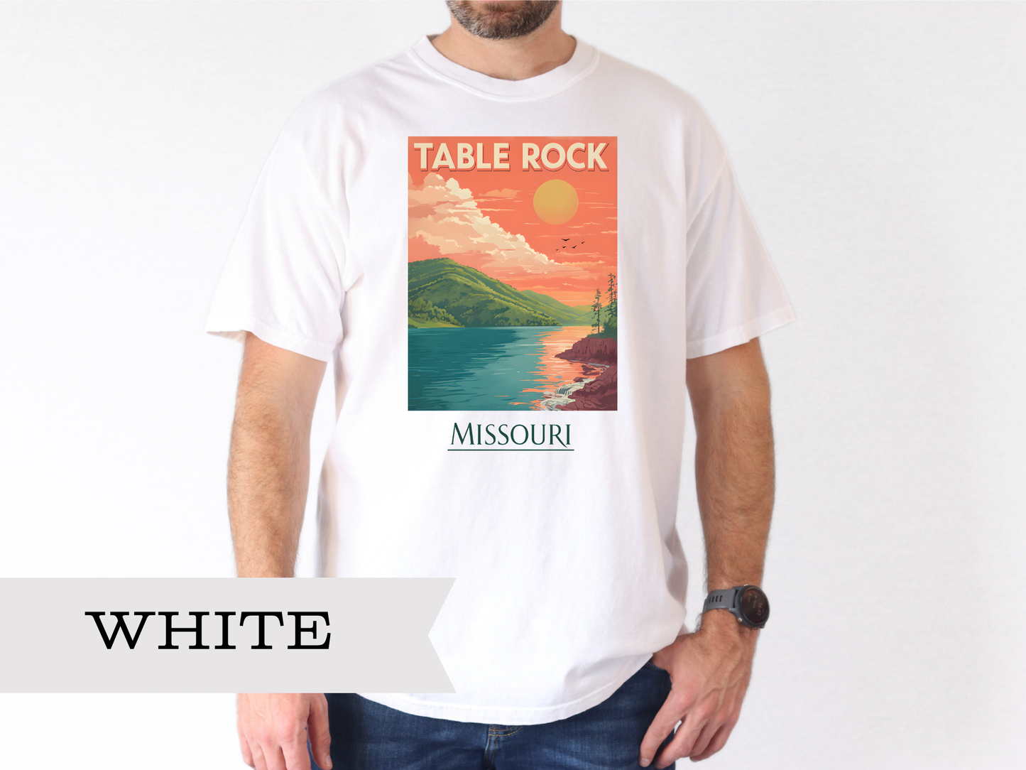 Vintage Table Rock Lake T-shirt, Perfect for locals and tourists, Outdoor Lovers, Lake Lovers, Nature Lovers on Comfort Colors 1717, Unisex