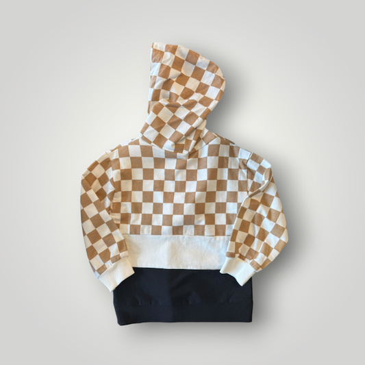 Autumn Checkerboard Half-Zip Hoodie