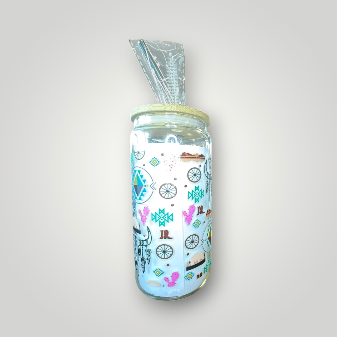 Southwestern Boho Glass Tumbler ππ΅π©΅