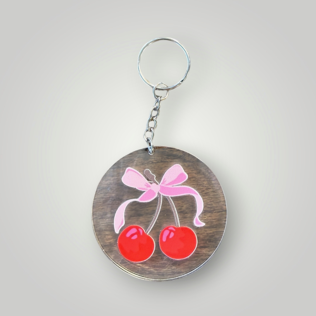 Clear Retro Girly Round Keychain Collection