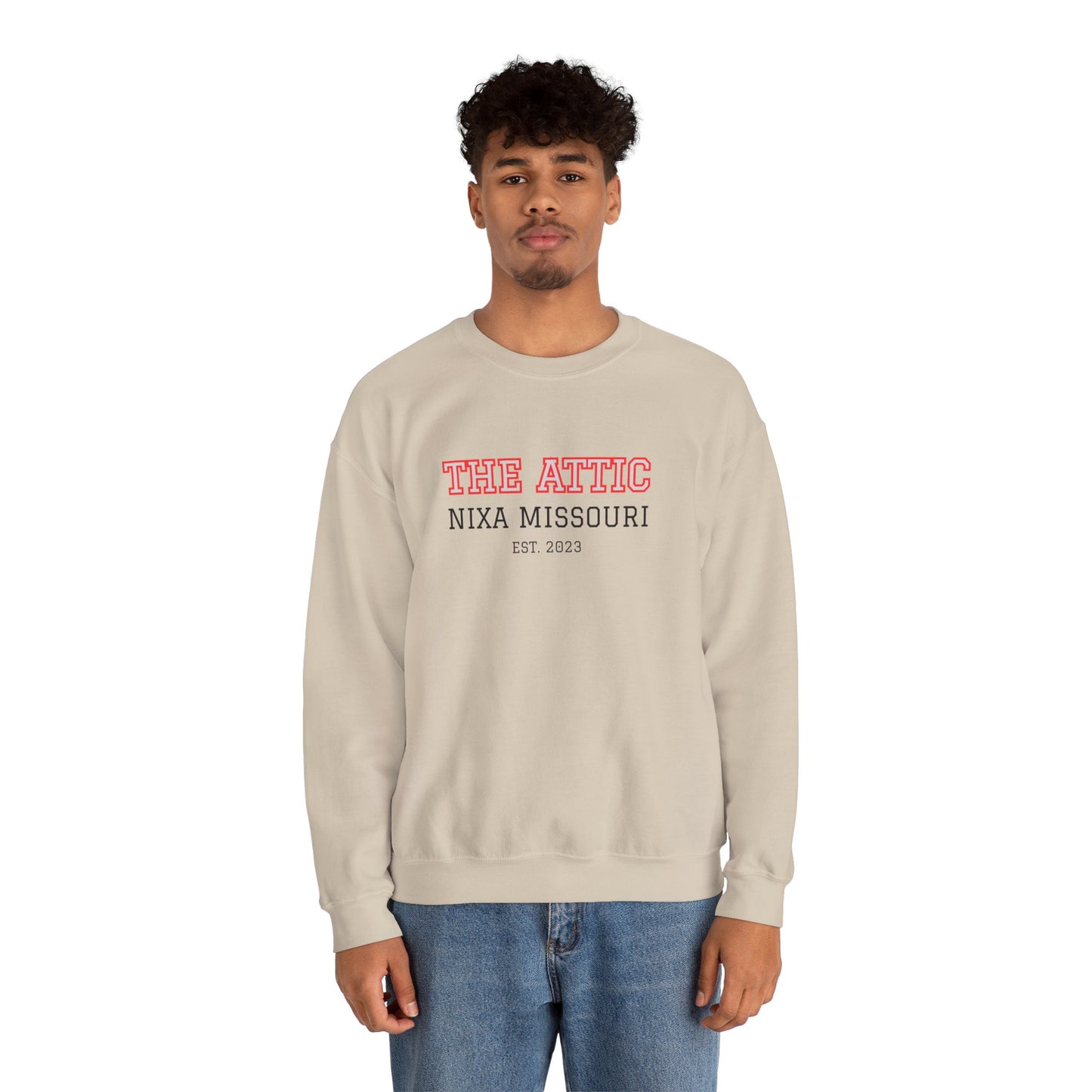 Crewneck Sweatshirt — "The Attic" Nixa Missouri Vintage Campus Pullover