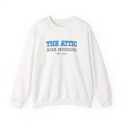 Crewneck Sweatshirt — The Attic Nixa Missouri Est. 2023 College-Style Pullover