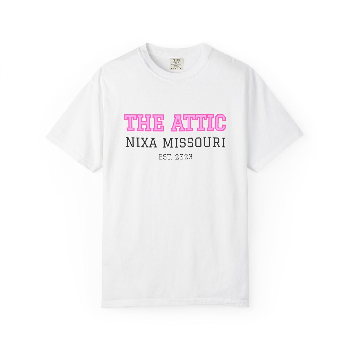 The Attic Nixa Missouri T-Shirt — Vintage Local Boutique Tee (Est. 2023)