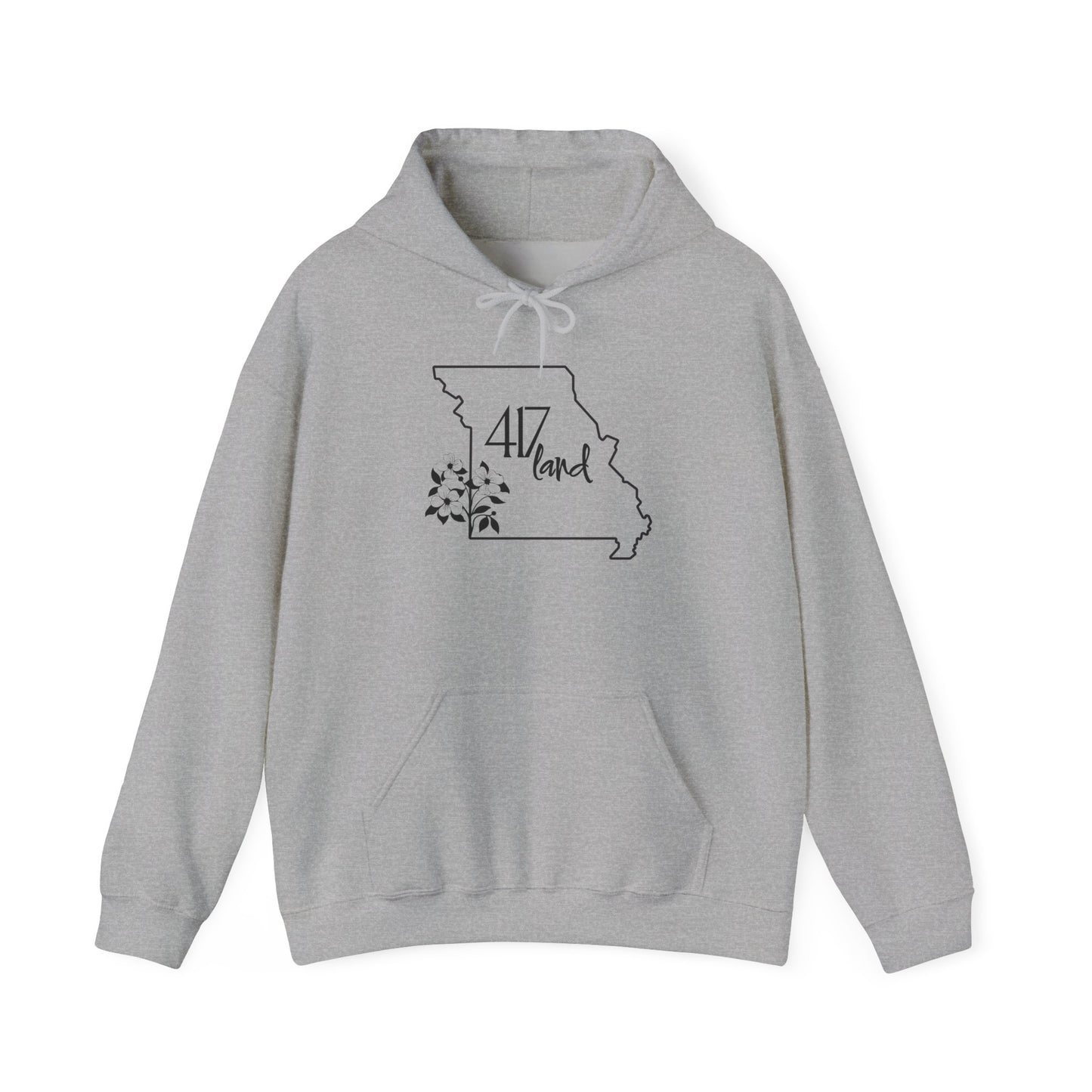 Missouri 417 Land Hoodie — Floral State Outline Sweatshirt