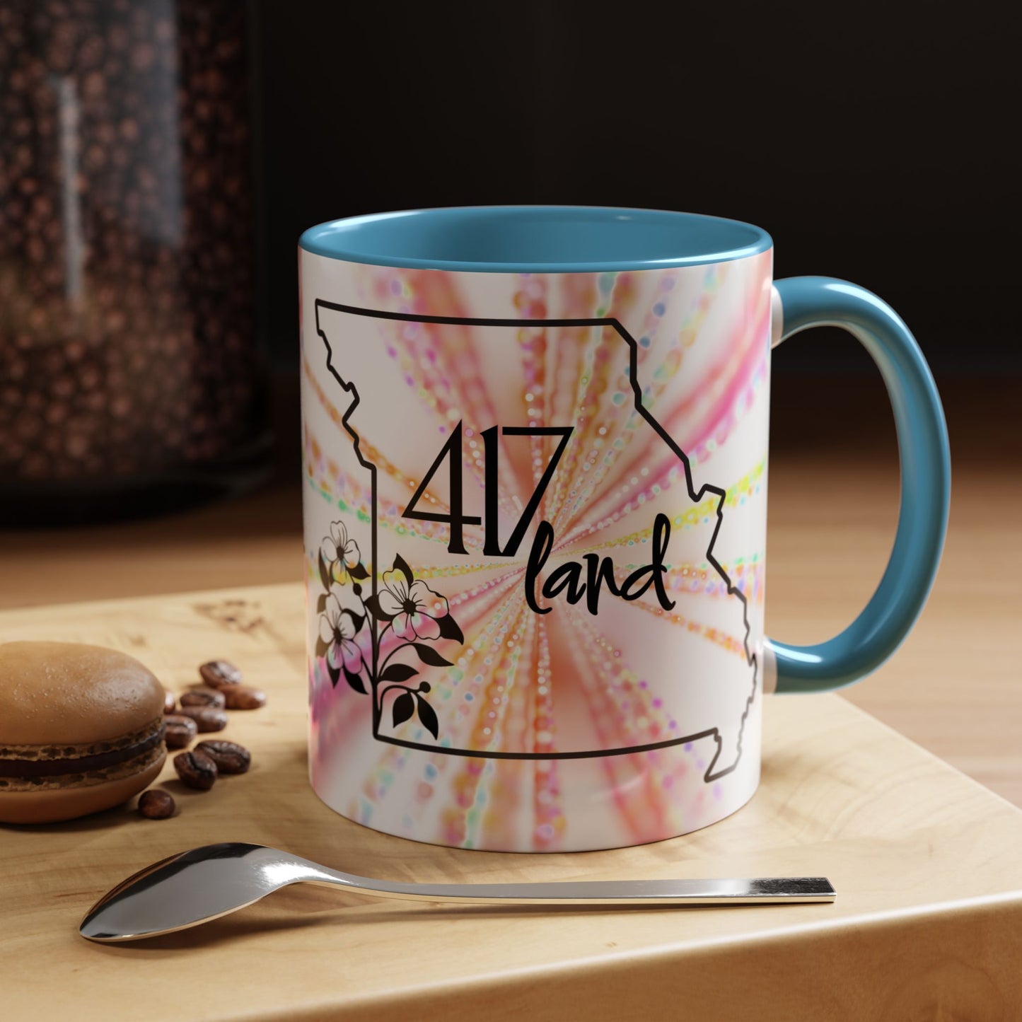417 Land Missouri Coffee Mug — Floral State Outline Accent Mug (11/15 oz)