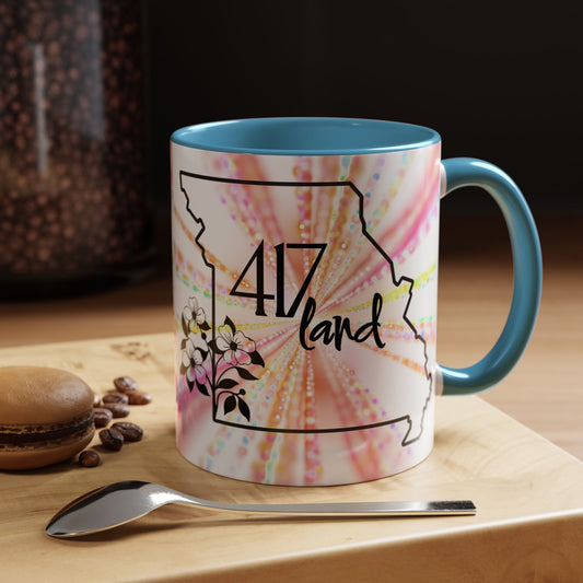 417 Land Missouri Coffee Mug — Floral State Outline Accent Mug (11/15 oz)