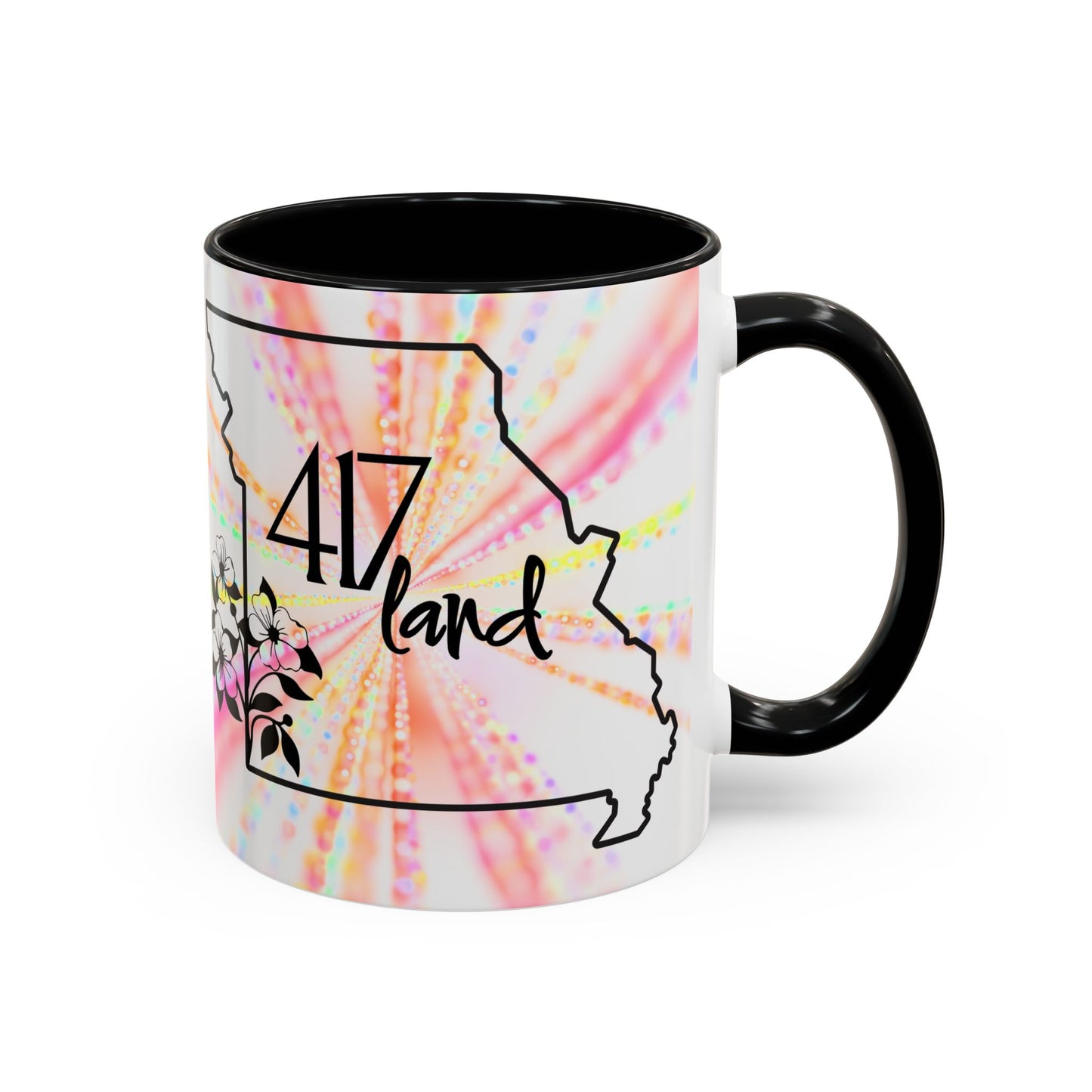 417 Land Missouri Coffee Mug — Floral State Outline Accent Mug (11/15 oz)