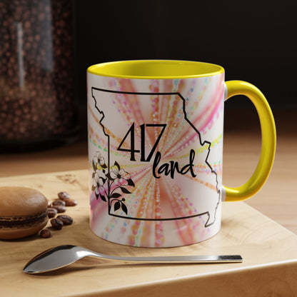 417 Land Missouri Coffee Mug — Floral State Outline Accent Mug (11/15 oz)