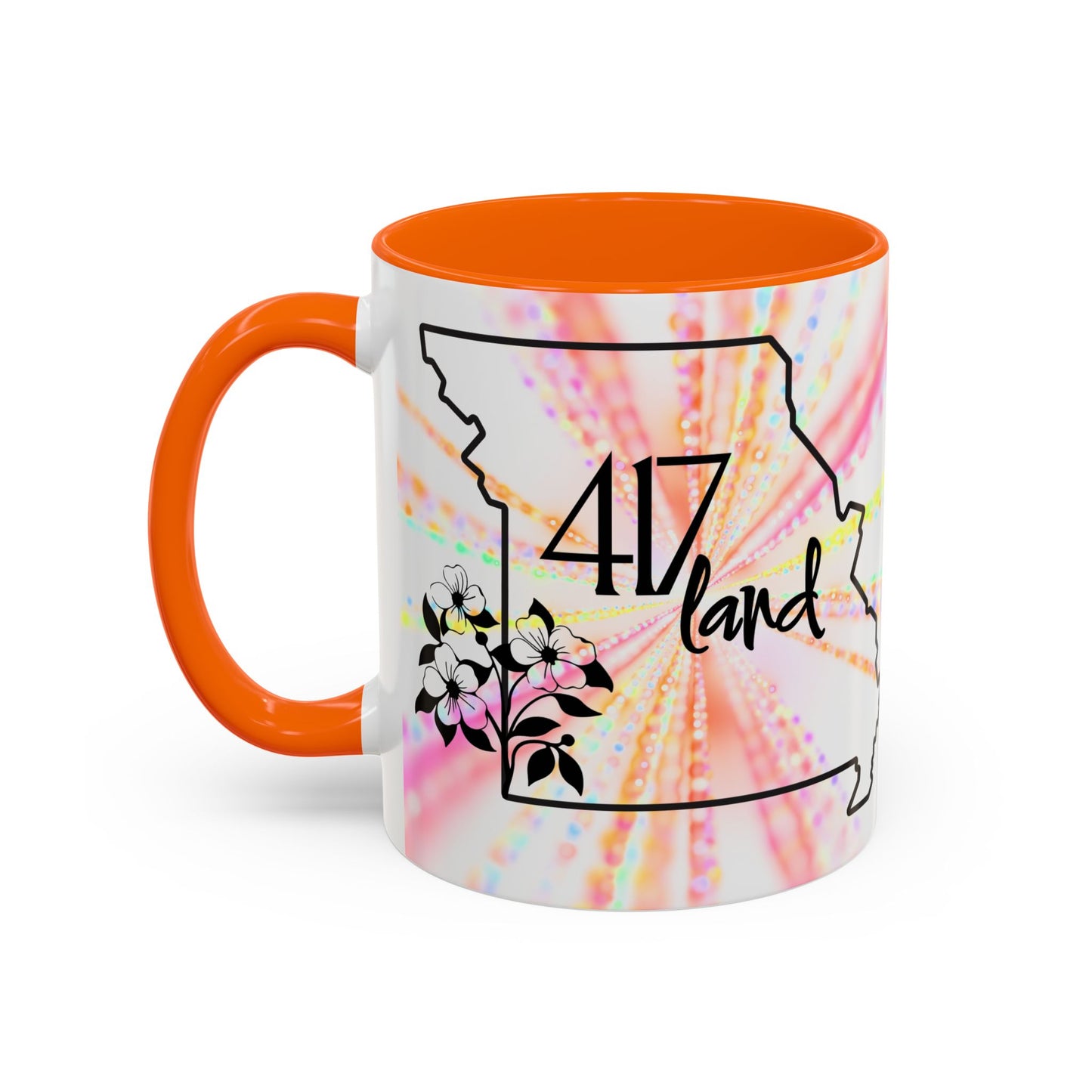 417 Land Missouri Coffee Mug — Floral State Outline Accent Mug (11/15 oz)