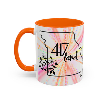 417 Land Missouri Coffee Mug — Floral State Outline Accent Mug (11/15 oz)