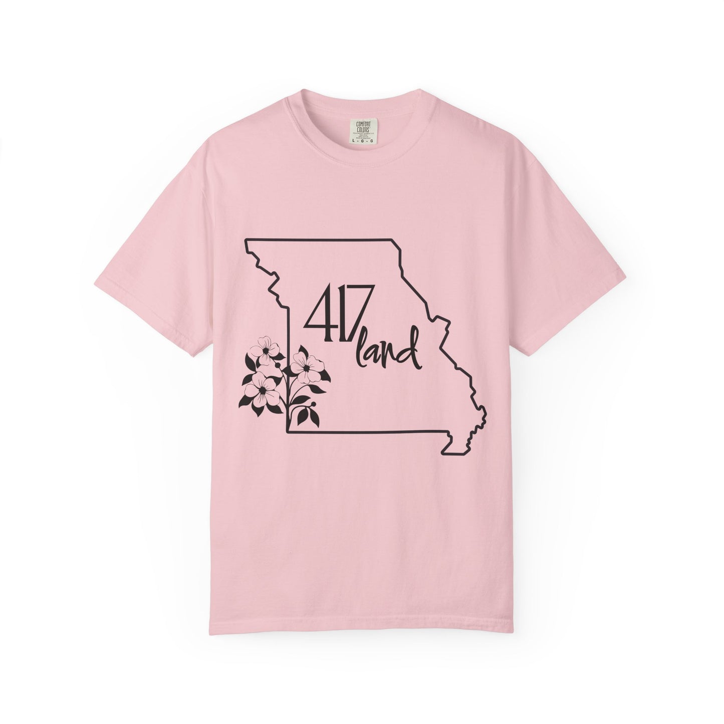 Missouri 417 Land T-Shirt — State Outline Floral Graphic Tee