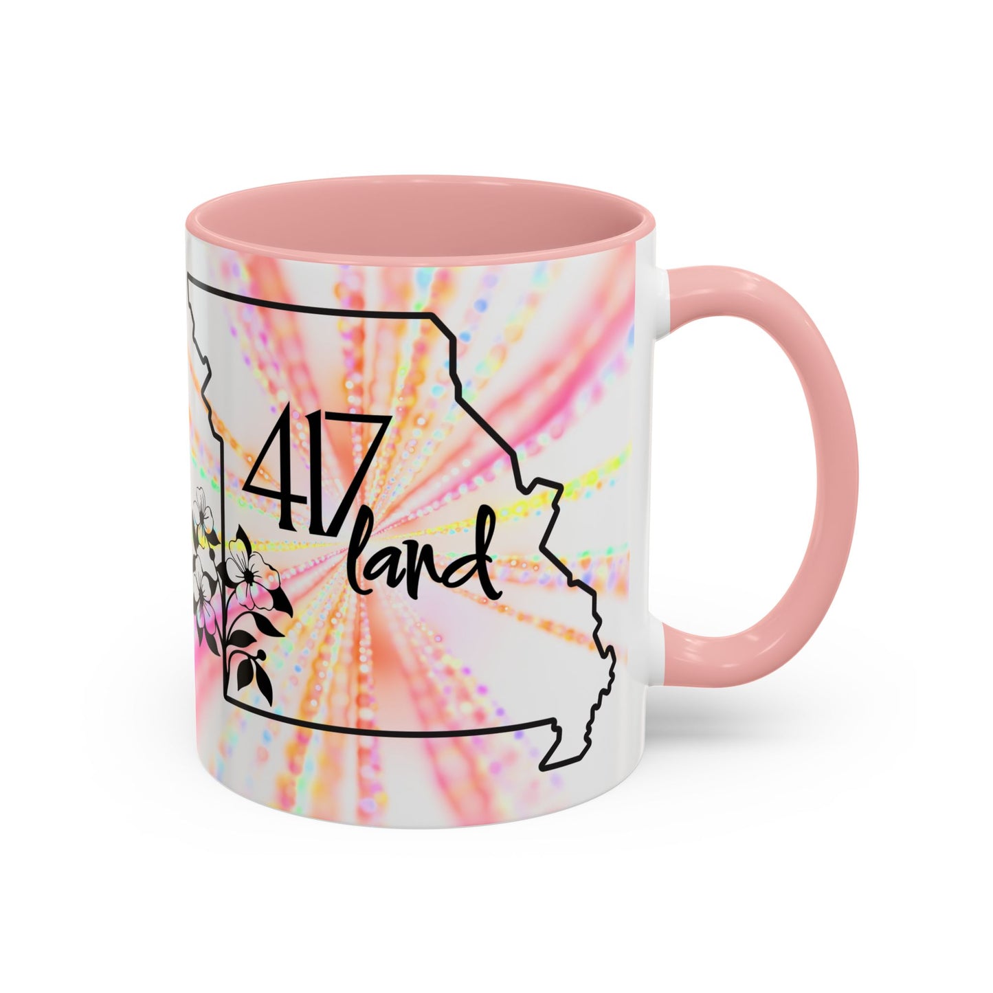417 Land Missouri Coffee Mug — Floral State Outline Accent Mug (11/15 oz)