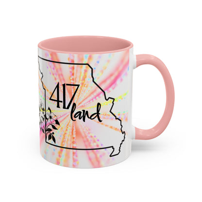 417 Land Missouri Coffee Mug — Floral State Outline Accent Mug (11/15 oz)