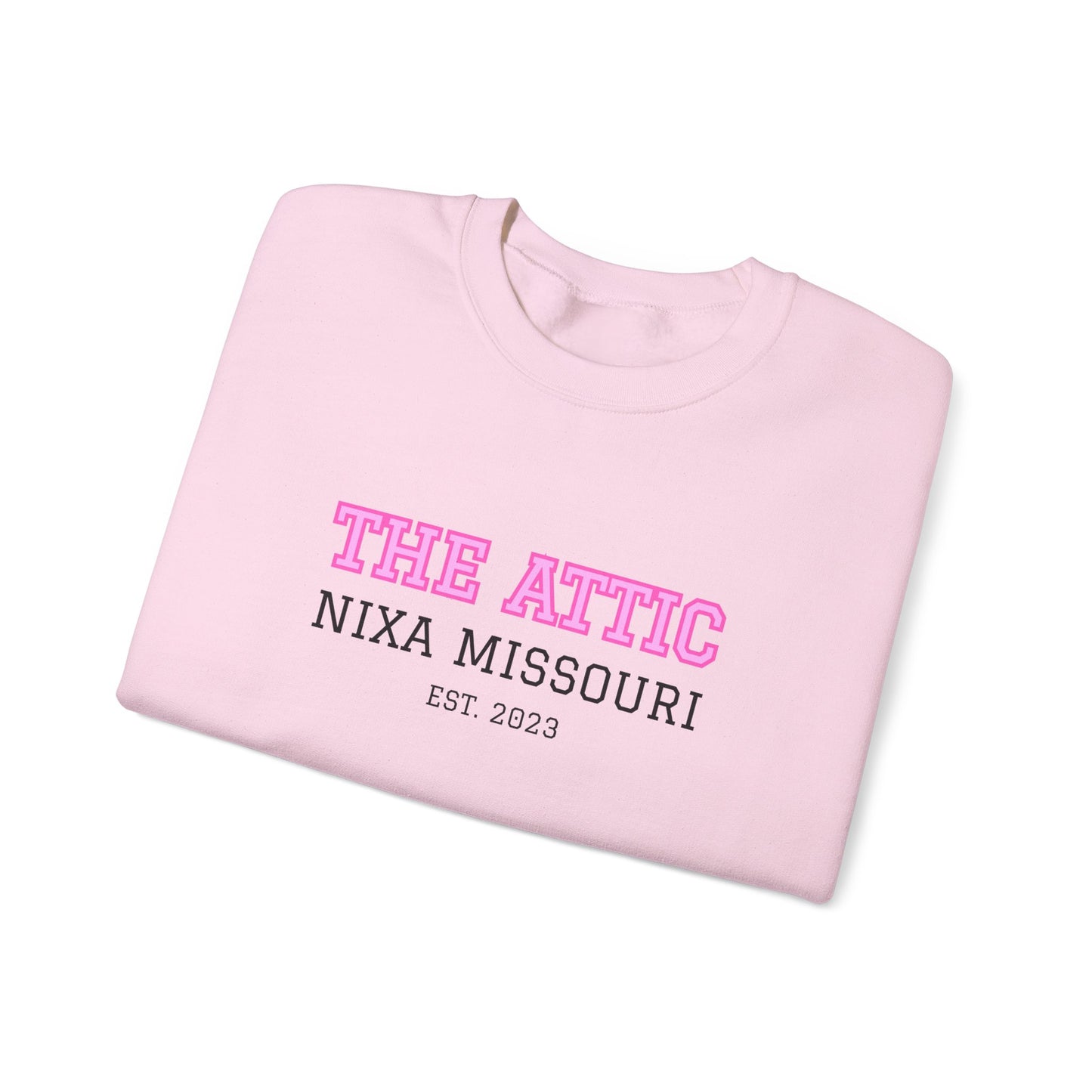 The Attic Nixa Missouri Crewneck Sweatshirt — Vintage Collegiate Pullover