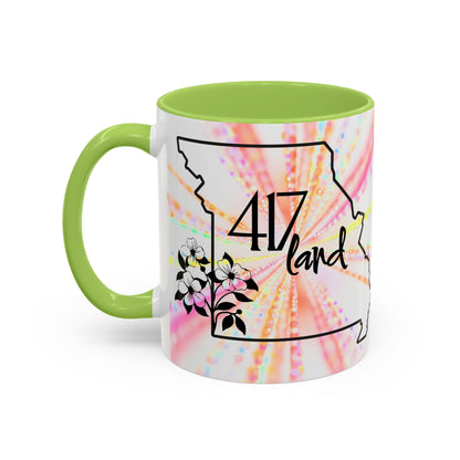 417 Land Missouri Coffee Mug — Floral State Outline Accent Mug (11/15 oz)