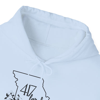 Missouri 417 Land Hoodie — Floral State Outline Sweatshirt