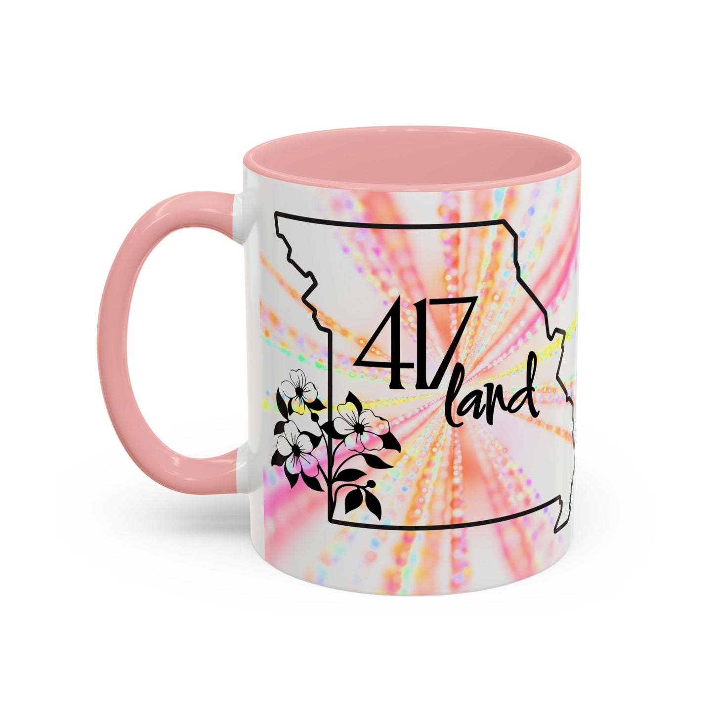 417 Land Missouri Coffee Mug — Floral State Outline Accent Mug (11/15 oz)