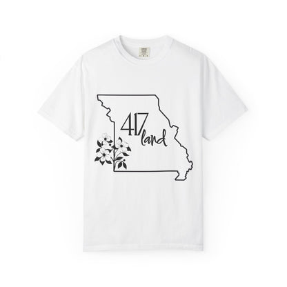Missouri 417 Land T-Shirt — State Outline Floral Graphic Tee