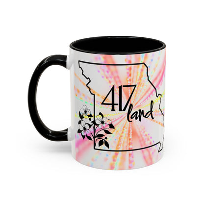 417 Land Missouri Coffee Mug — Floral State Outline Accent Mug (11/15 oz)