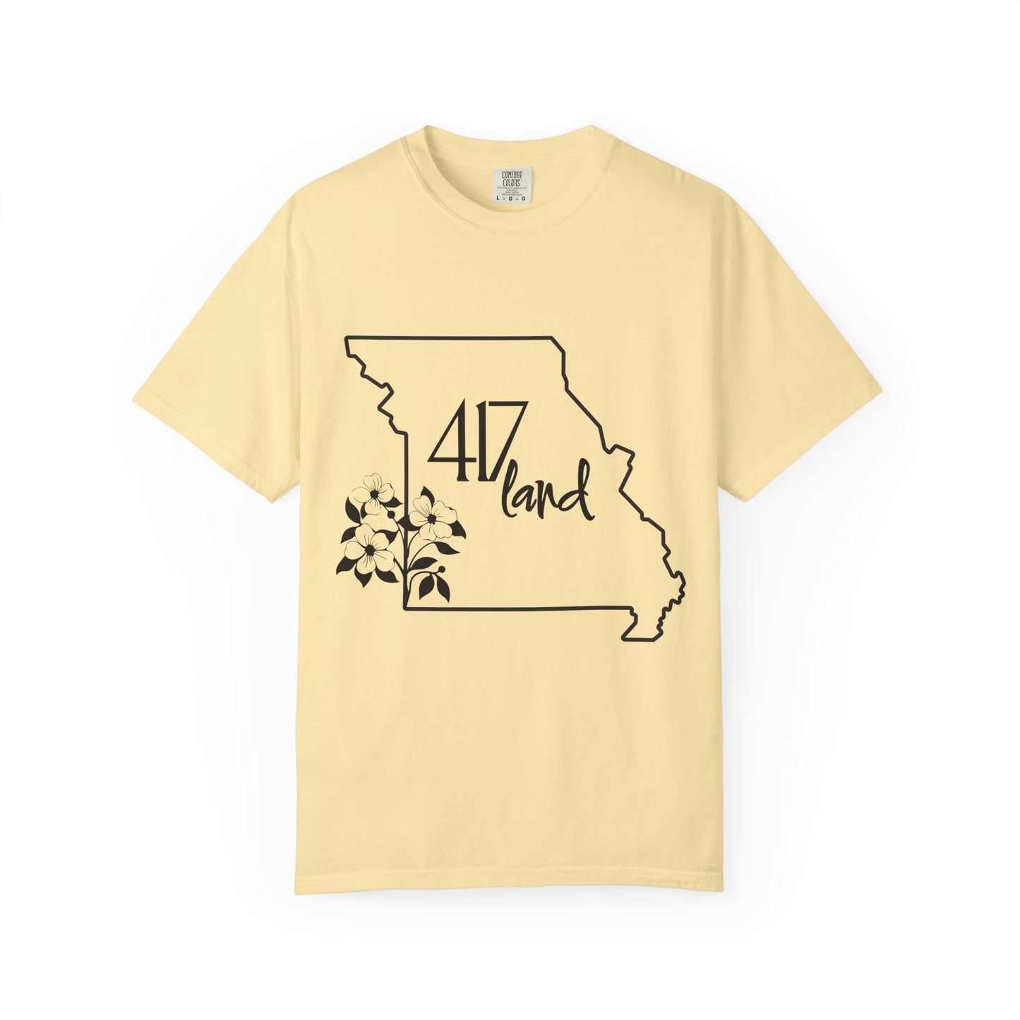 Missouri 417 Land T-Shirt — State Outline Floral Graphic Tee