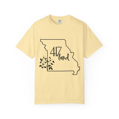 Missouri 417 Land T-Shirt — State Outline Floral Graphic Tee