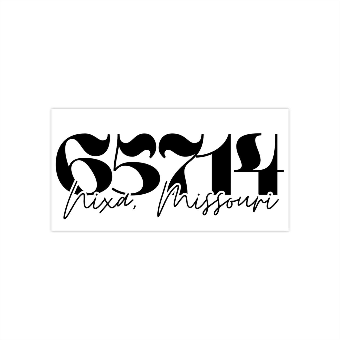 65714 Nixa Missouri Sticker — Retro Script Bumper Decal