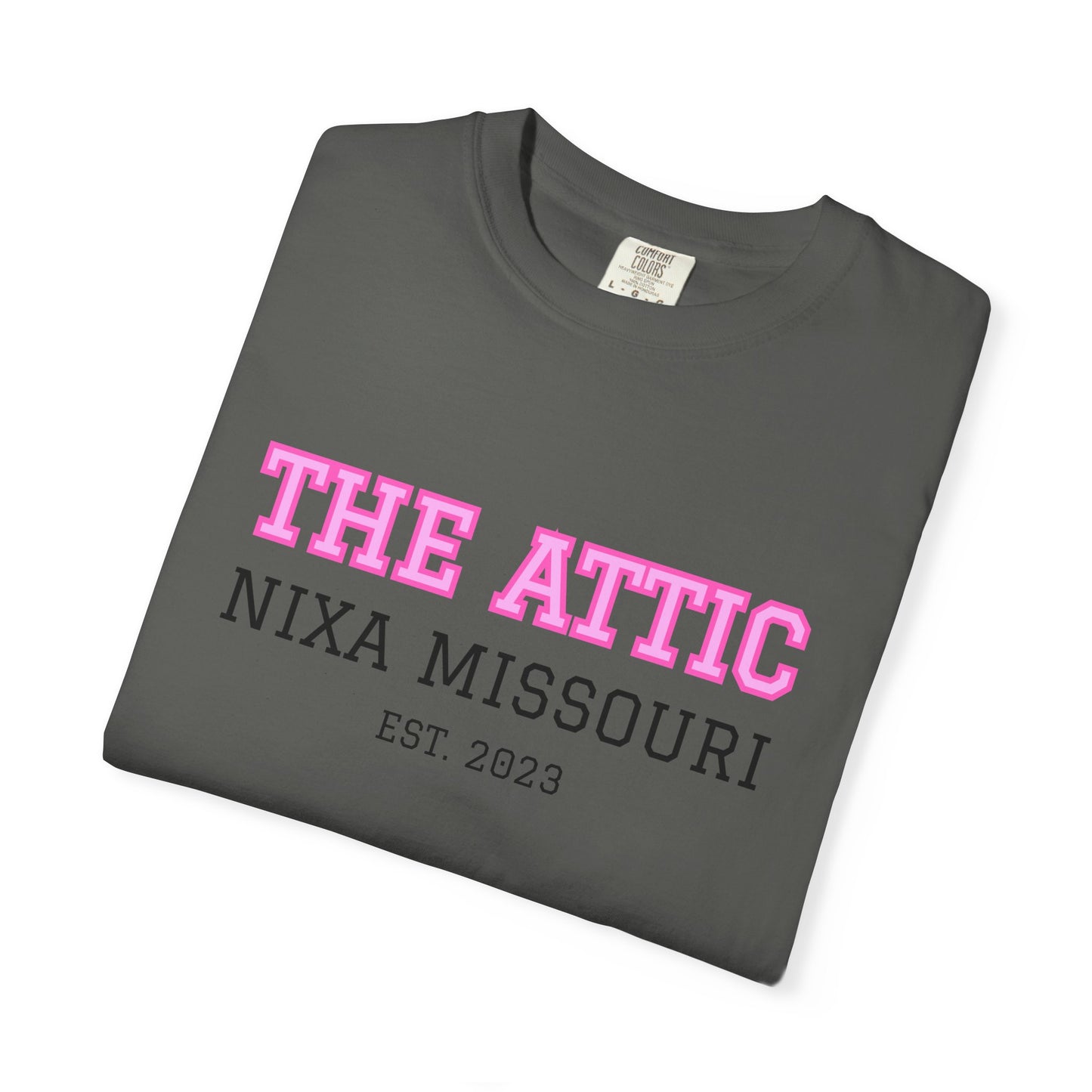 The Attic Nixa Missouri T-Shirt — Vintage Local Boutique Tee (Est. 2023)