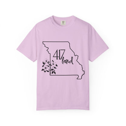 Missouri 417 Land T-Shirt — State Outline Floral Graphic Tee