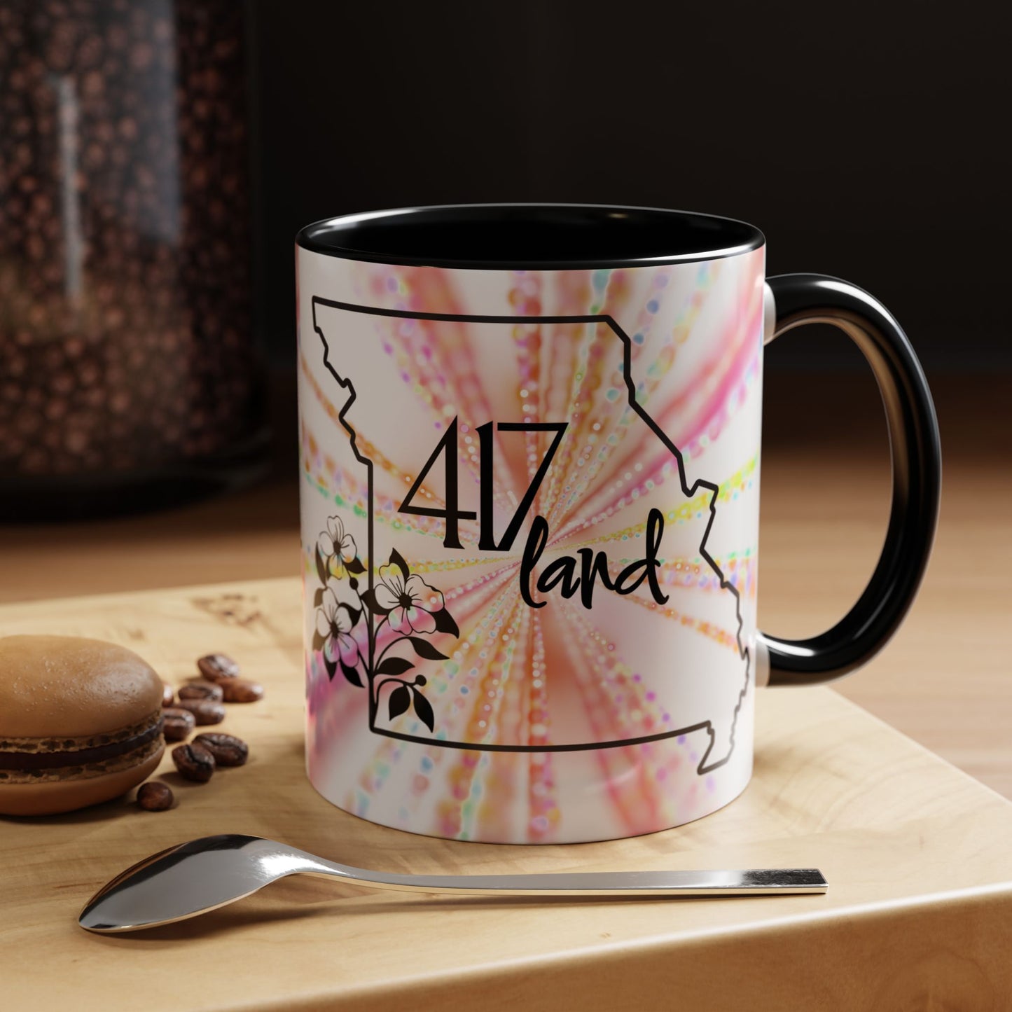 417 Land Missouri Coffee Mug — Floral State Outline Accent Mug (11/15 oz)