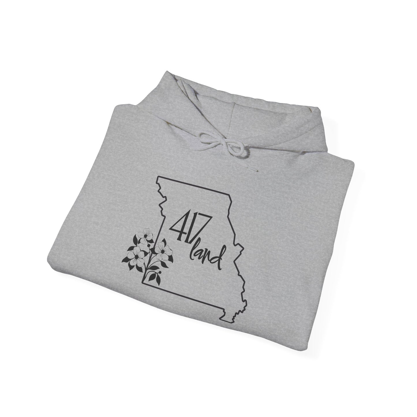 Missouri 417 Land Hoodie — Floral State Outline Sweatshirt