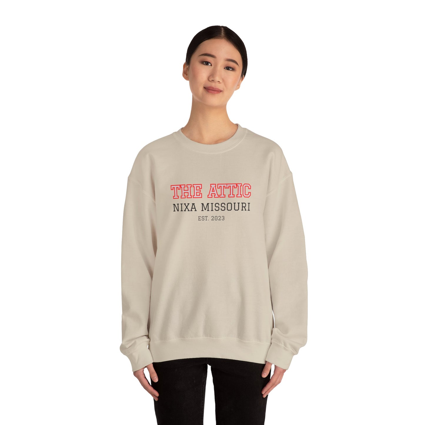 Crewneck Sweatshirt — "The Attic" Nixa Missouri Vintage Campus Pullover
