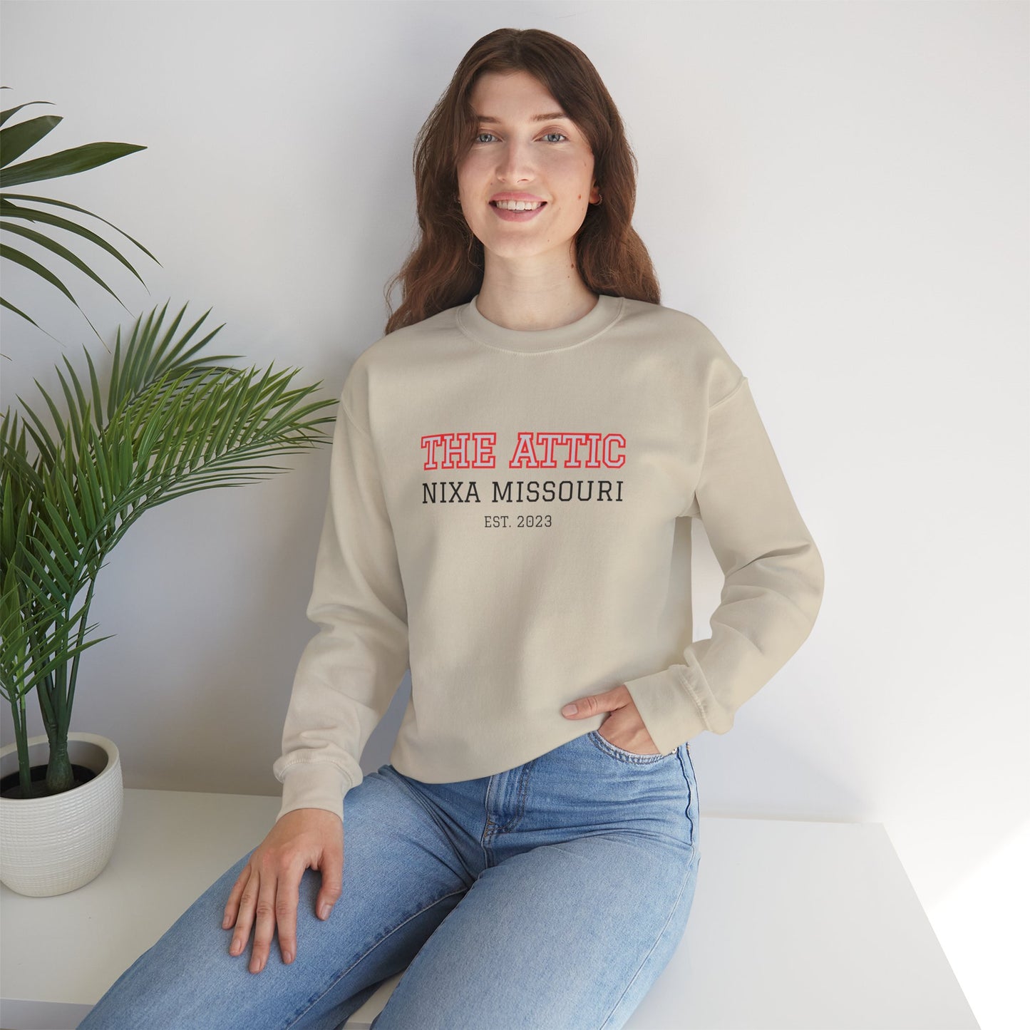 Crewneck Sweatshirt — "The Attic" Nixa Missouri Vintage Campus Pullover