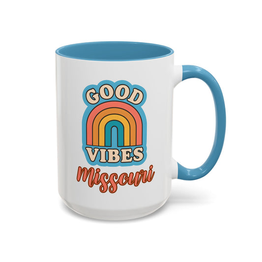 Coffee Mug - Rainbow Good Vibes Missouri Souvenir