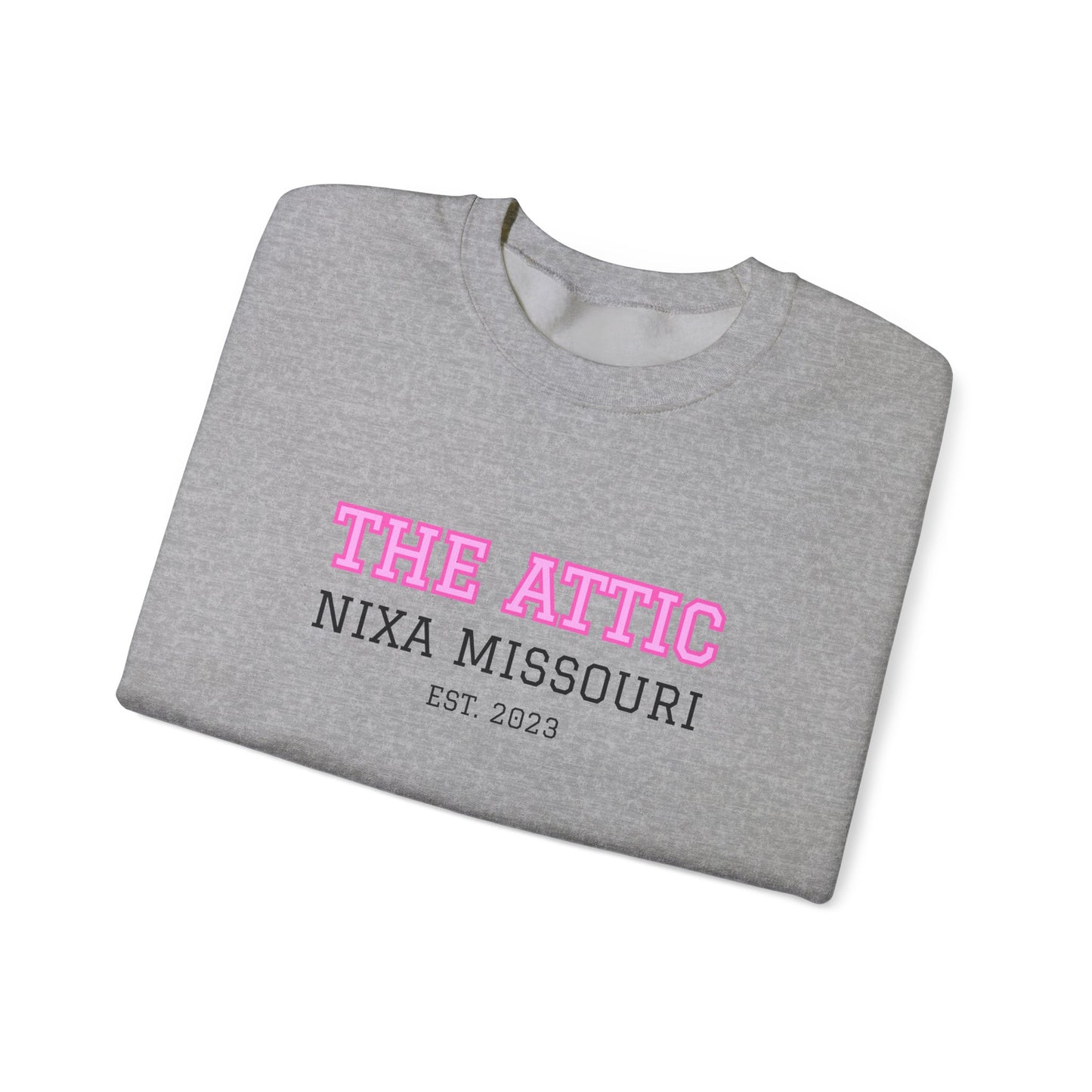 The Attic Nixa Missouri Crewneck Sweatshirt — Vintage Collegiate Pullover
