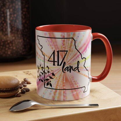417 Land Missouri Coffee Mug — Floral State Outline Accent Mug (11/15 oz)