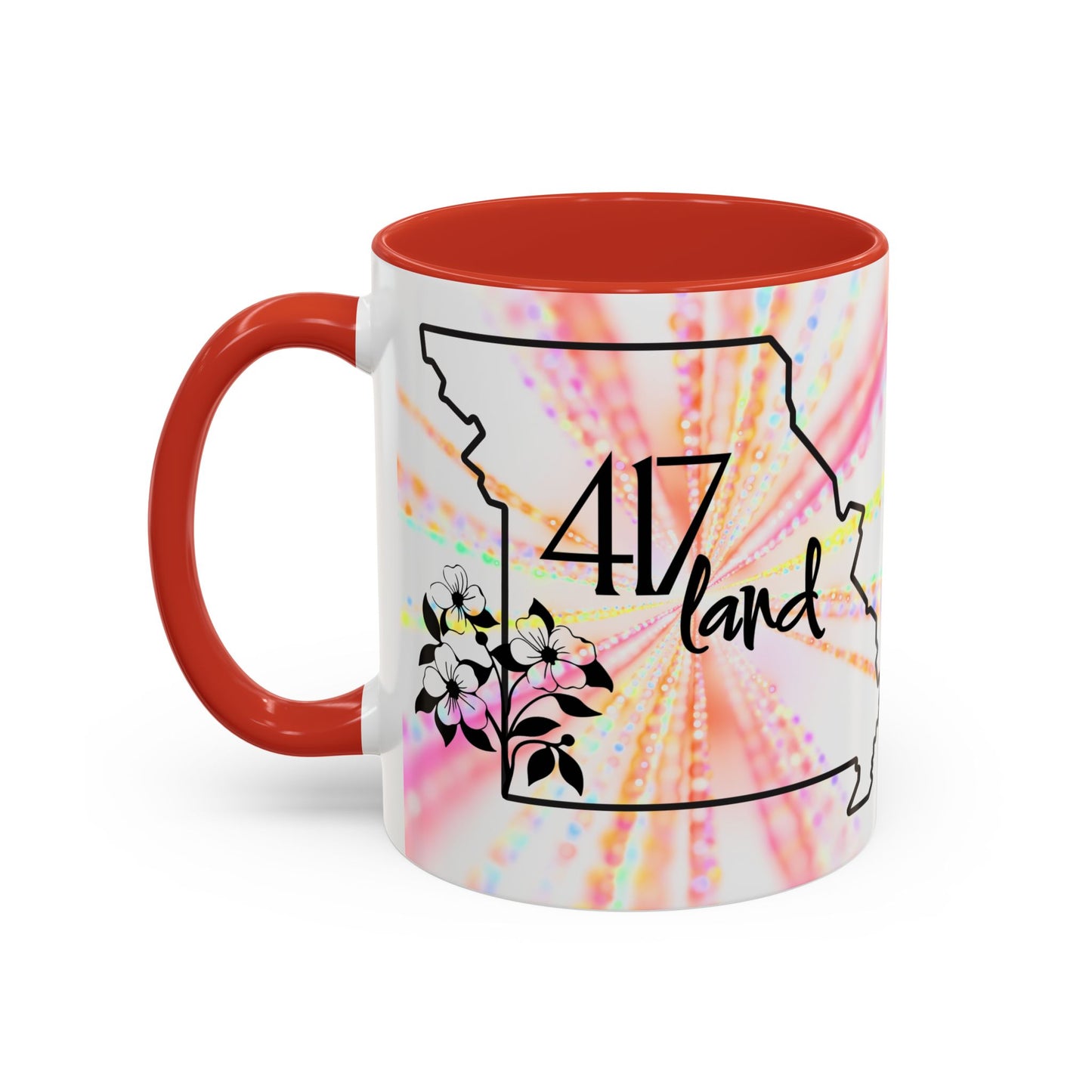 417 Land Missouri Coffee Mug — Floral State Outline Accent Mug (11/15 oz)