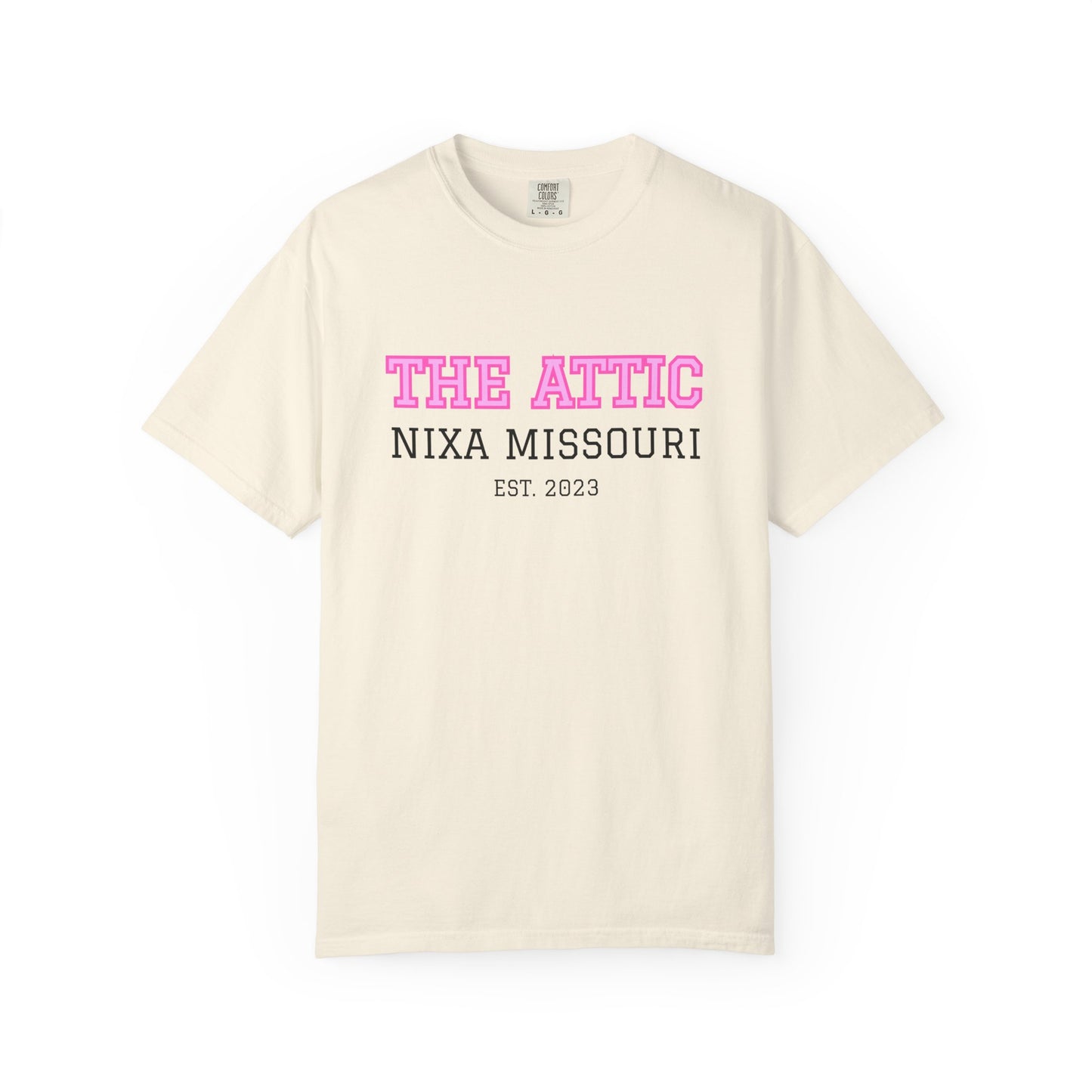 The Attic Nixa Missouri T-Shirt — Vintage Local Boutique Tee (Est. 2023)