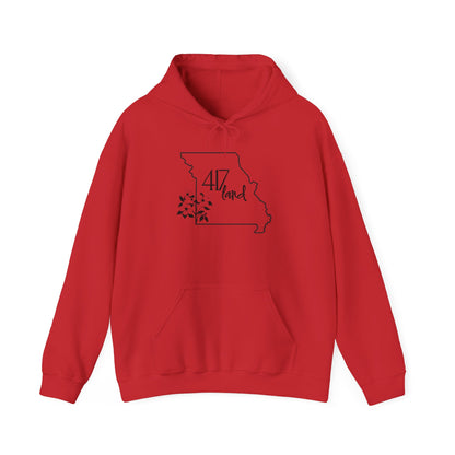 Missouri 417 Land Hoodie — Floral State Outline Sweatshirt
