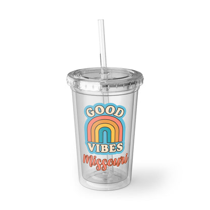 Acrylic Cup with Good Vibes Rainbow Missouri Travel Tumbler