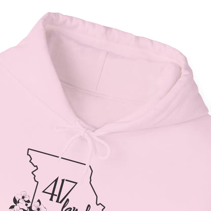 Missouri 417 Land Hoodie — Floral State Outline Sweatshirt