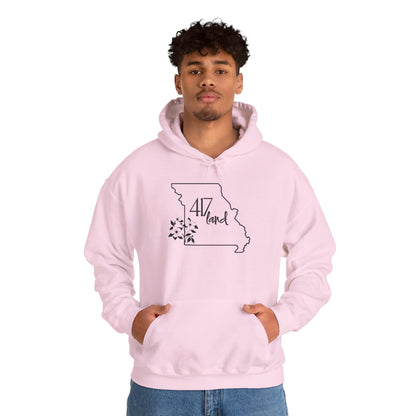 Missouri 417 Land Hoodie — Floral State Outline Sweatshirt