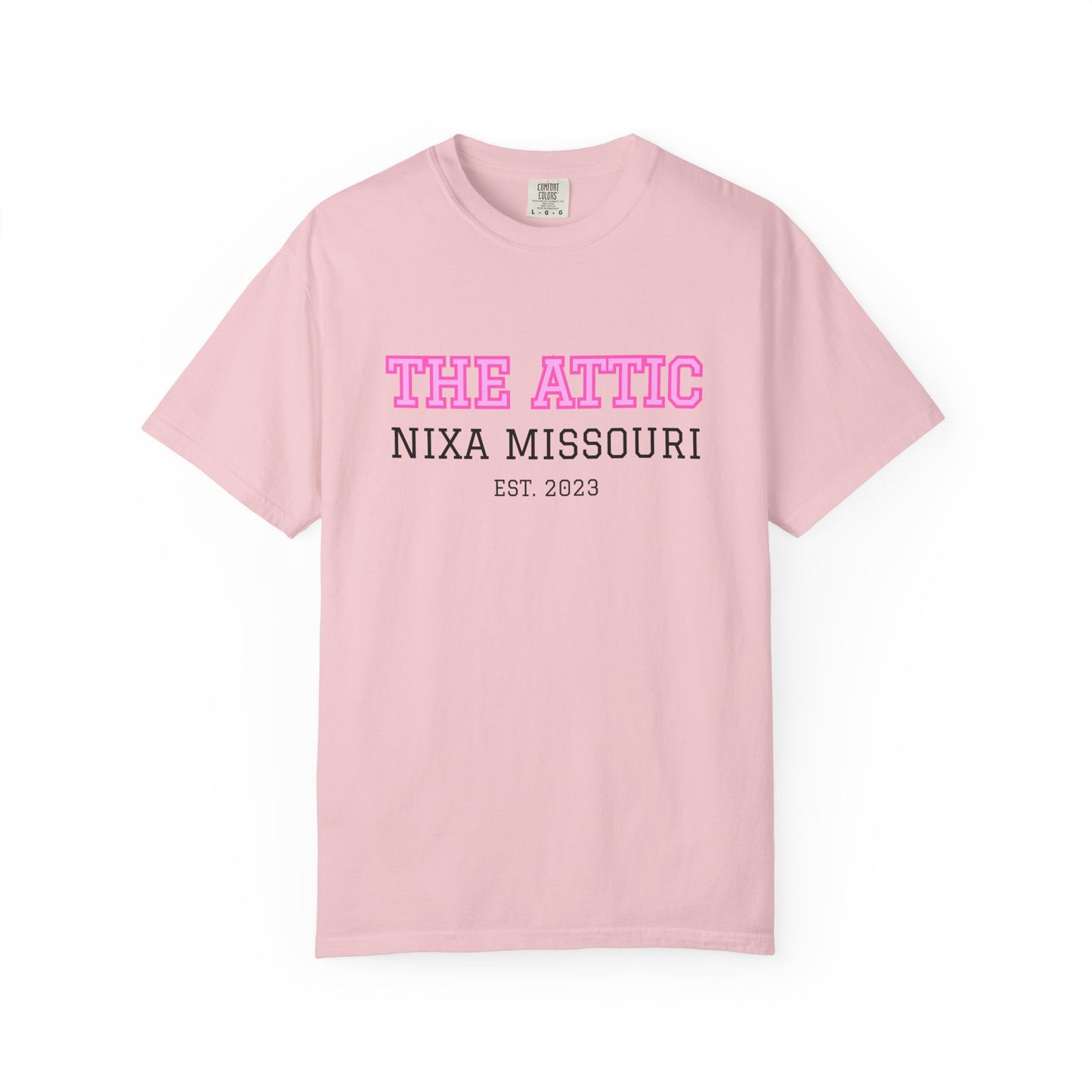 The Attic Nixa Missouri T-Shirt — Vintage Local Boutique Tee (Est. 2023)