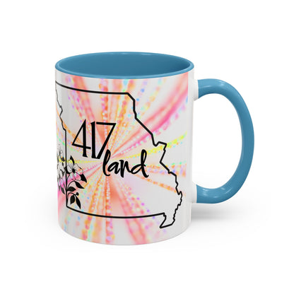 417 Land Missouri Coffee Mug — Floral State Outline Accent Mug (11/15 oz)