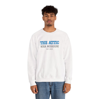 Crewneck Sweatshirt — The Attic Nixa Missouri Est. 2023 College-Style Pullover
