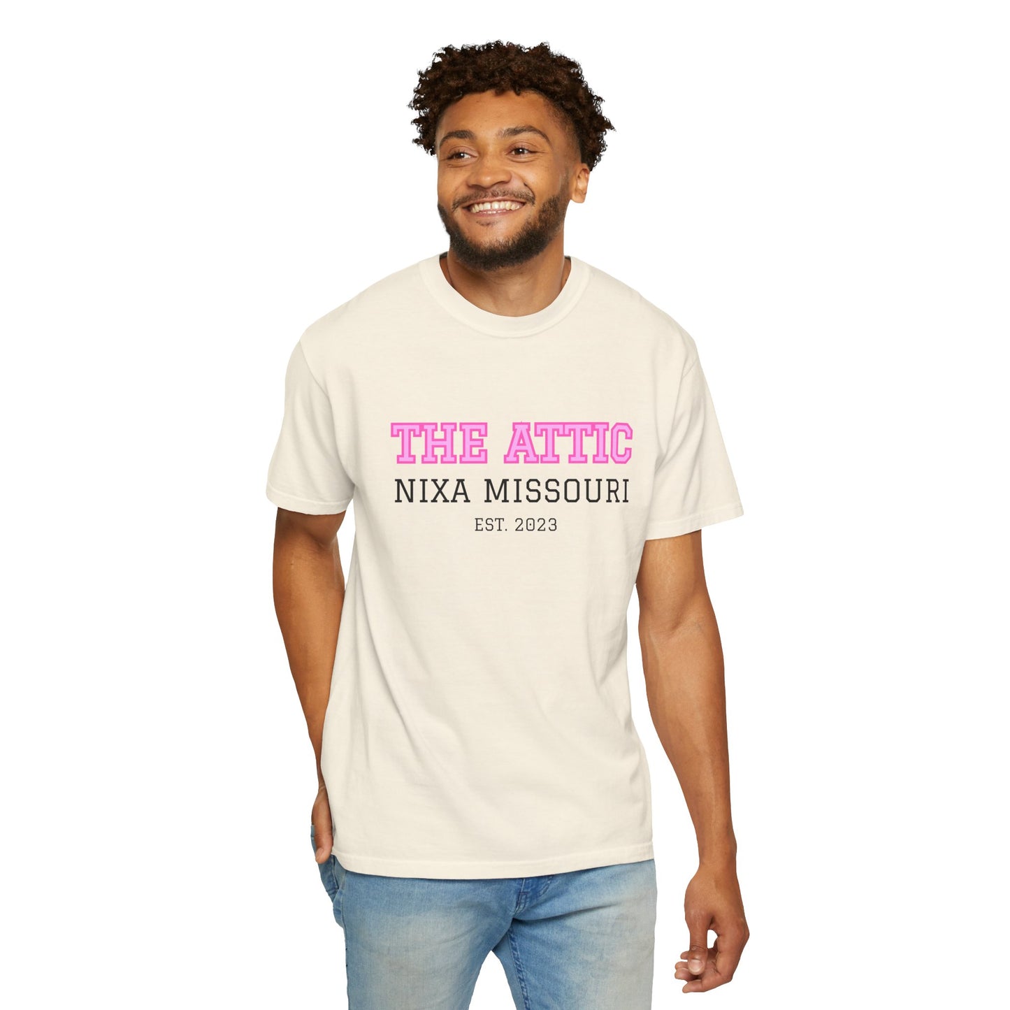 The Attic Nixa Missouri T-Shirt — Vintage Local Boutique Tee (Est. 2023)