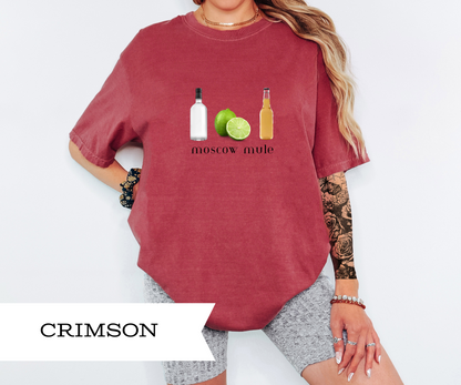 Moscow Mule Unisex T-Shirt, Casual Drink Tee, Gift for Cocktail Lovers, Party Apparel, Fun Summer Wear, Unisex Fashion, 90s, Nineties