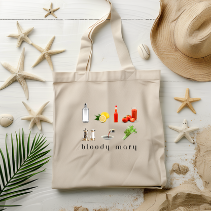 Bloody Mary Tote Bag - Fun Gift for Cocktail Lovers, Durable Beach Bag, Perfect for Brunch, Weekend Getaways, Kitchen Decor, 90s, Nineties