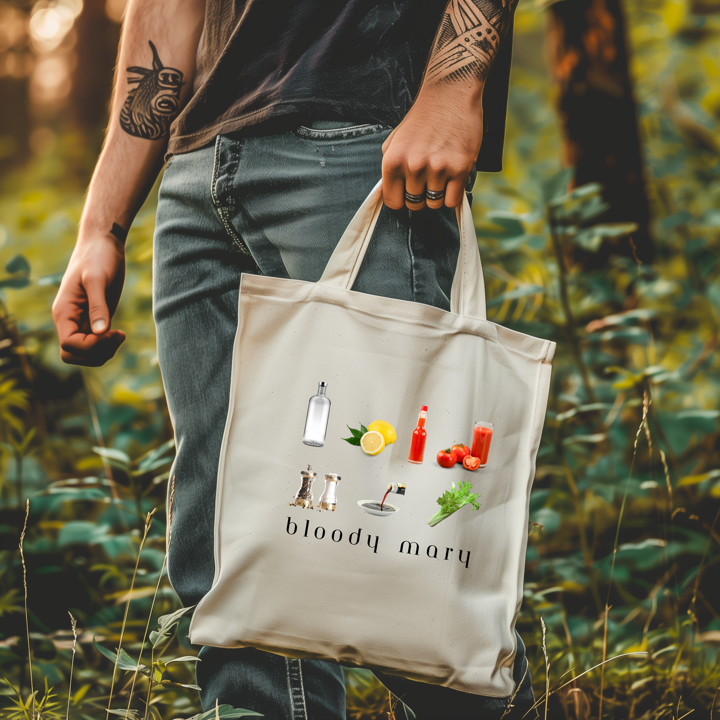 Bloody Mary Tote Bag - Fun Gift for Cocktail Lovers, Durable Beach Bag, Perfect for Brunch, Weekend Getaways, Kitchen Decor, 90s, Nineties